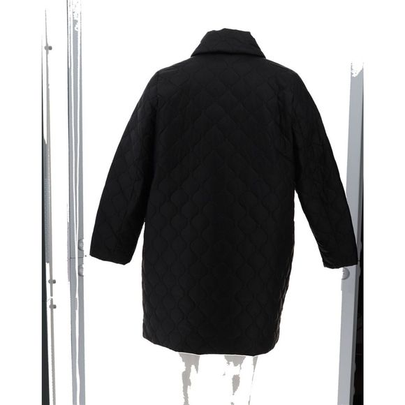 Dennis Basso Water Resistant Notched Collar Puffer Black A5232270 - Picture 5 of 9